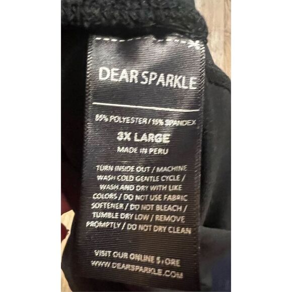 RARE Dear Sparkle Black Plus Size Cropped Skirted Yoga Leggings With Audio Pocke - Picture 4 of 6